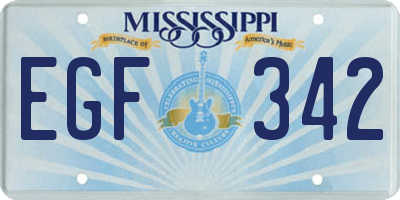 MS license plate EGF342