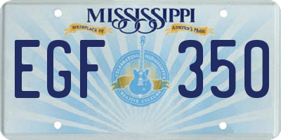 MS license plate EGF350