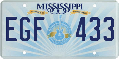 MS license plate EGF433
