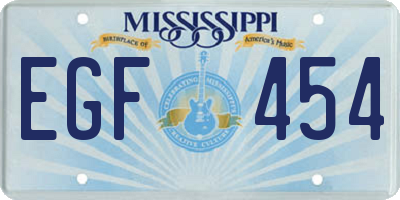 MS license plate EGF454