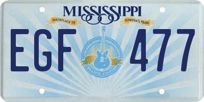 MS license plate EGF477