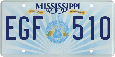 MS license plate EGF510