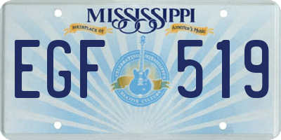 MS license plate EGF519