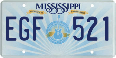 MS license plate EGF521