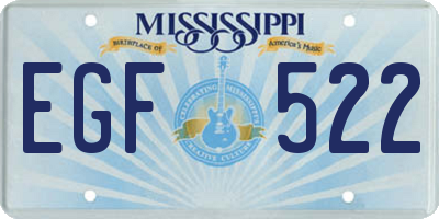 MS license plate EGF522