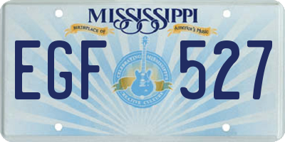 MS license plate EGF527