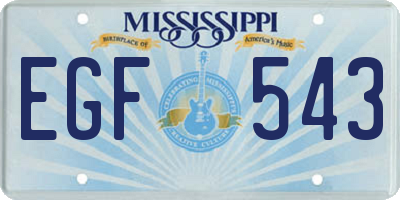 MS license plate EGF543