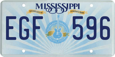 MS license plate EGF596