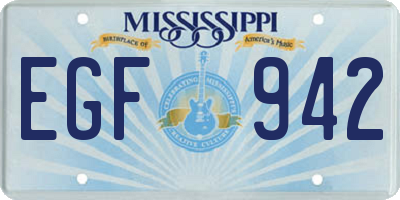 MS license plate EGF942