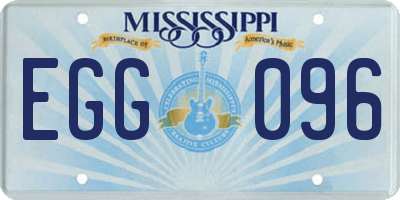 MS license plate EGG096