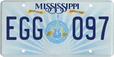 MS license plate EGG097