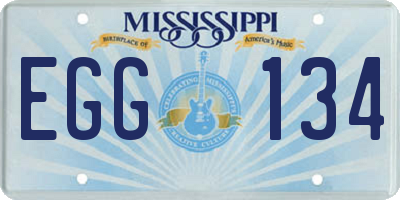 MS license plate EGG134