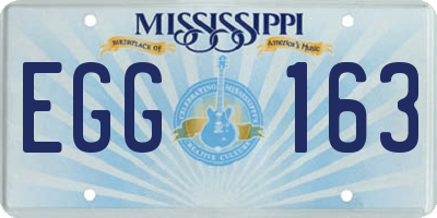 MS license plate EGG163