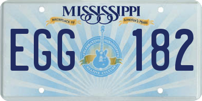 MS license plate EGG182