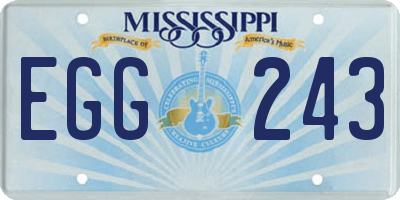 MS license plate EGG243