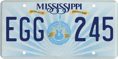 MS license plate EGG245