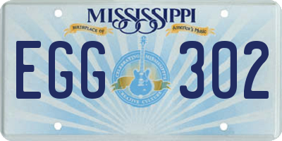MS license plate EGG302