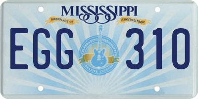 MS license plate EGG310