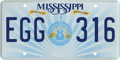 MS license plate EGG316