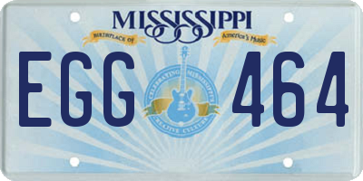 MS license plate EGG464