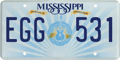MS license plate EGG531