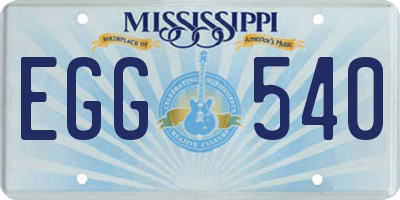 MS license plate EGG540