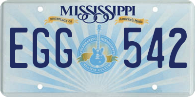 MS license plate EGG542