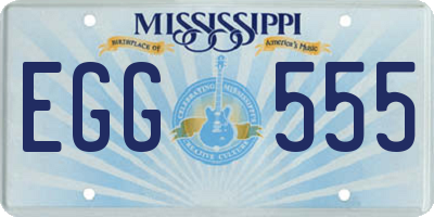 MS license plate EGG555