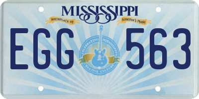 MS license plate EGG563