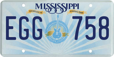 MS license plate EGG758