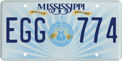 MS license plate EGG774