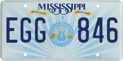 MS license plate EGG846