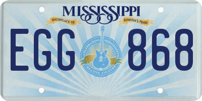 MS license plate EGG868