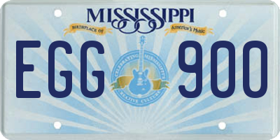 MS license plate EGG900