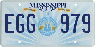 MS license plate EGG979
