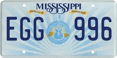 MS license plate EGG996