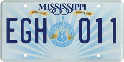 MS license plate EGH011