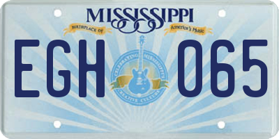 MS license plate EGH065