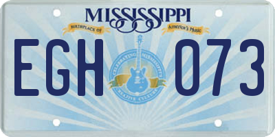 MS license plate EGH073