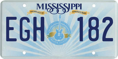 MS license plate EGH182