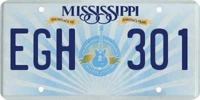MS license plate EGH301