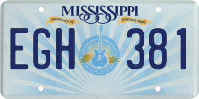 MS license plate EGH381