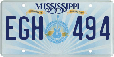 MS license plate EGH494