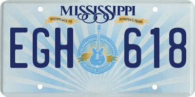 MS license plate EGH618