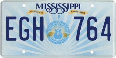 MS license plate EGH764