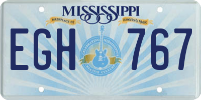 MS license plate EGH767