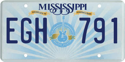 MS license plate EGH791
