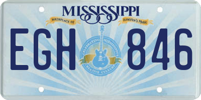 MS license plate EGH846