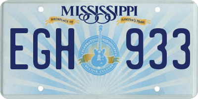 MS license plate EGH933