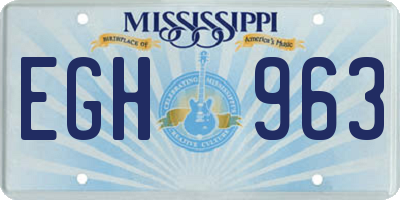 MS license plate EGH963